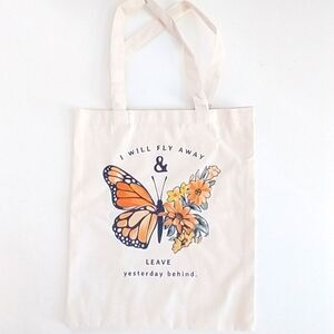 3/$25 Butterfly and Flowers Tote Bag